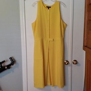 Yellow Banana Republic button front dress